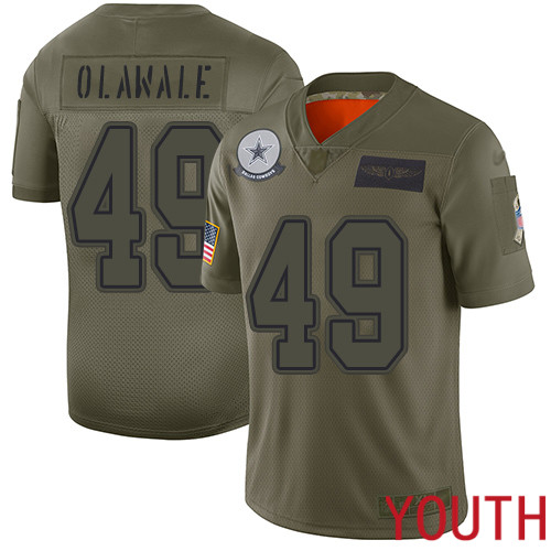 Youth Dallas Cowboys Limited Camo Jamize Olawale #49 2019 Salute to Service NFL Jersey->youth nfl jersey->Youth Jersey
